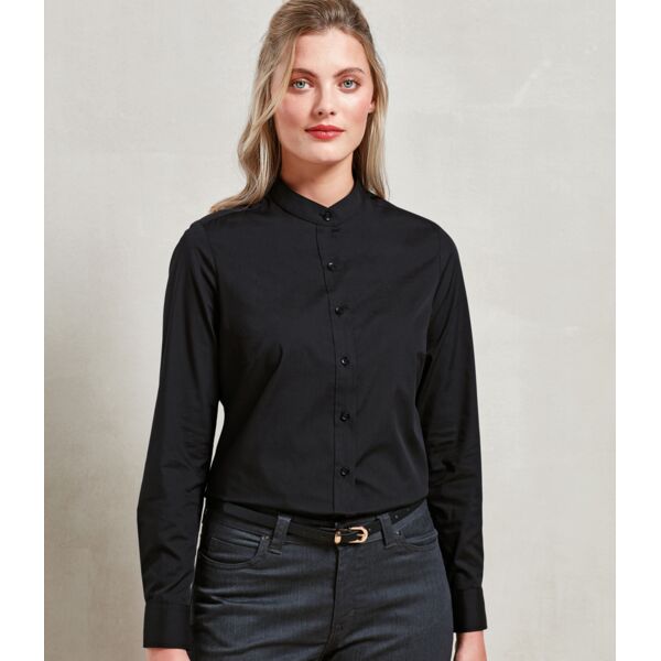 Premier Ladies Banded Collar Grandad Shirt Thumbnail