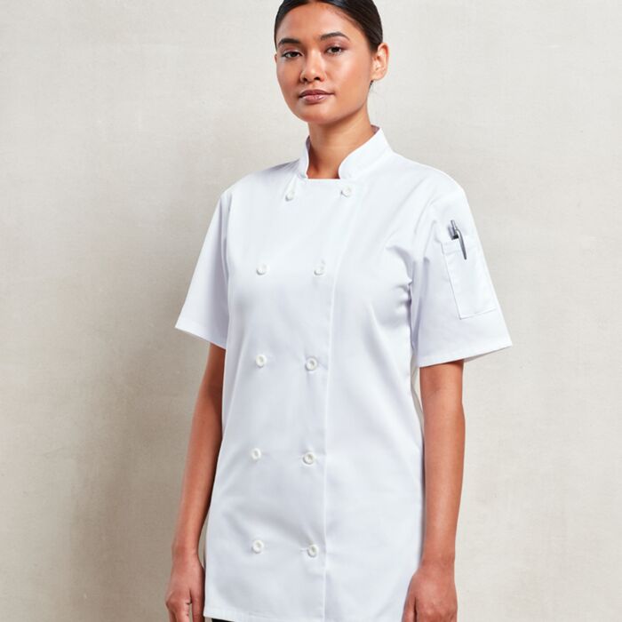 Premier Ladies Short Sleeve Chef's Jacket Thumbnail