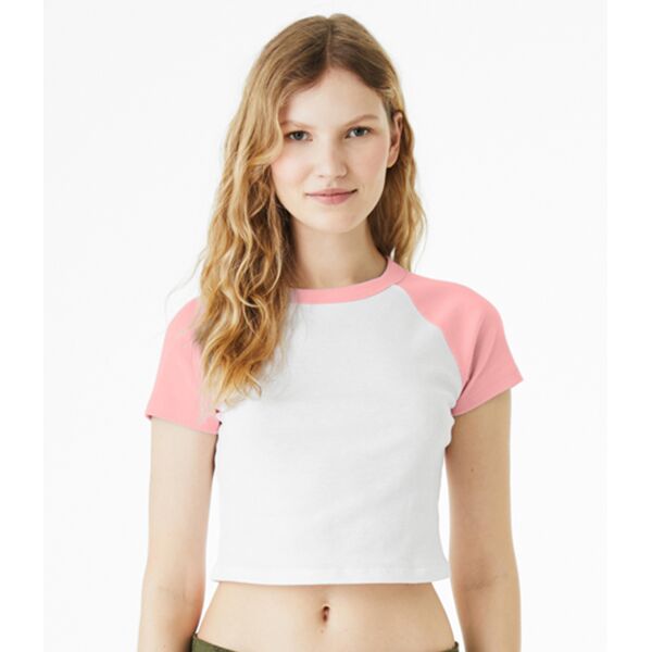 Bella Ladies Micro Rib Raglan Baby T-Shirt Thumbnail